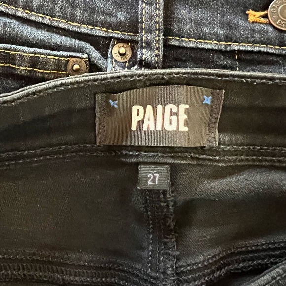 Paige | Claudine High-Rise Kick Flare Jeans Charcoal Black Denim - Picture 7 of 9